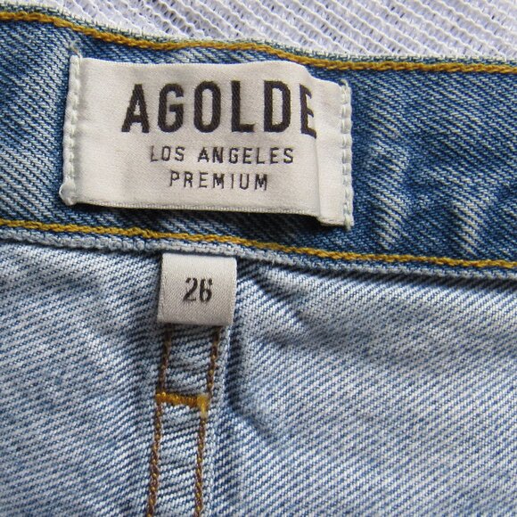 Agolde Shorts Womens 26 Blue Button Cut Off Shorts - Picture 4 of 5